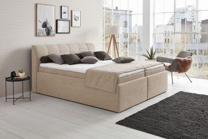 Leona von HAPO - Polsterbett KT4 beige mit Bettkasten