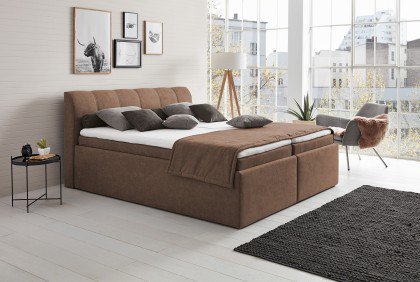 Leona von HAPO - Polsterbett KT4 braun mit Bettkasten
