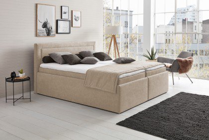 Leona von HAPO - Polsterbett KT5 beige mit Bettkasten