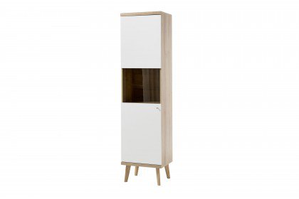 Lena von Kollektion Letz - Vitrine weiß matt/ Eiche Riviera