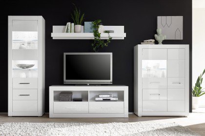 Bianco von Kollektion Letz - Wohnwand 7W iX 13 in Weiß Hochglanz