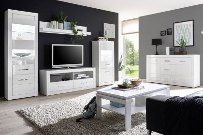 Bianco von Kollektion Letz - Wohnwand 7W iX 11 in Weiß Hochglanz