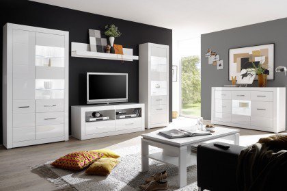 Bianco von Kollektion Letz - Wohnwand 7W iX 23 in Weiß Hochglanz