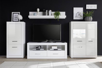 Bianco von Kollektion Letz - Wohnwand 7W iX 33 weiß Hochglanz