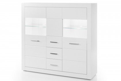 Bianco von Kollektion Letz - Highboard 7WiXBi53 in Weiß Hochglanz