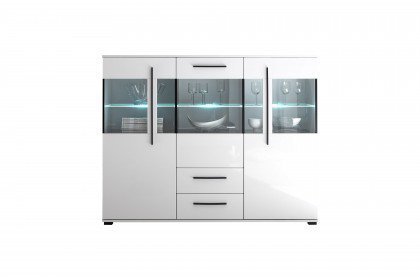 Cantara von Kollektion Letz - Highboard 5W iX 90 58 in Weiß