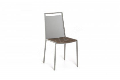 Concept aus der Kollektion Letz - Stuhl taupe/ Stahl aluminium, gepolstert