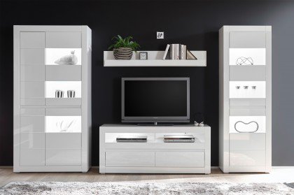 Carat von Kollektion Letz - Wohnwand 7W i2 C2 in Weiß Hochglanz