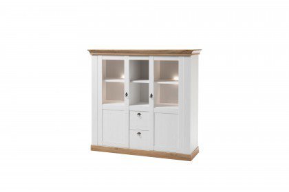 Landhaus von Kollektion Letz - Highboard 8P PC LH 56 in Pinie weiß
