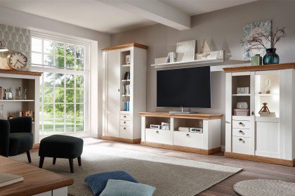 Landhaus von Kollektion Letz - Wohnwand 8P PC H6 in Pinie weiß
