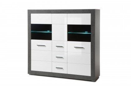 Etero von Kollektion Letz - Highboard 88 i8 EO 53 weiß Hochglanz