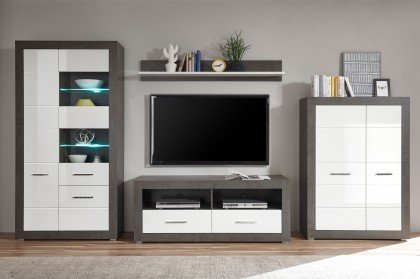 Etero von Kollektion Letz - Wohnwand 88 i8 22 in Weiß Hochglanz