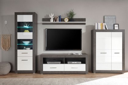 Etero von Kollektion Letz - Wohnwand 88 i8 27 in Weiß Hochglanz