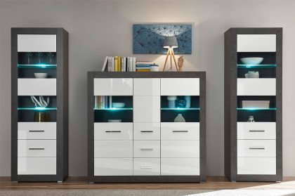 Etero von Kollektion Letz - Highboard 88i8EO53 in Weiß Hochglanz