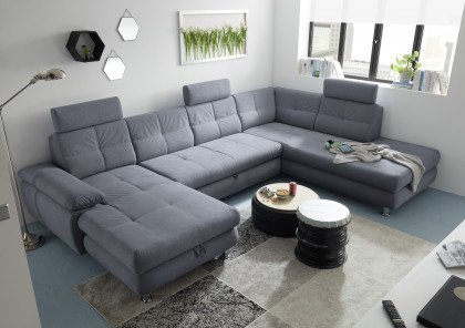 Alba von ED-Lifestyle - XXL-Sofa rechts steel grey