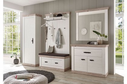 Florenz von Kollektion Letz - Garderobe weiße Pinie/ Oslo Pinie