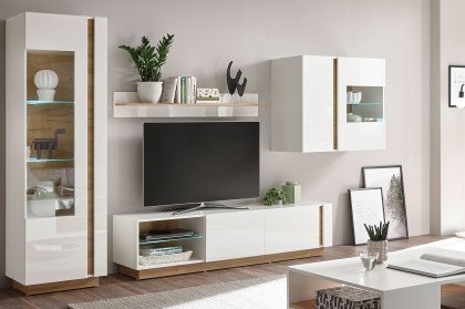 Clair von Kollektion Letz - Wohnwand 9WiV23 in Weiß/ Grandson Oak
