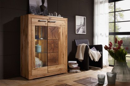 WZ-0315 von GK Möbelvertrieb - Highboard I-L Wildeiche geölt