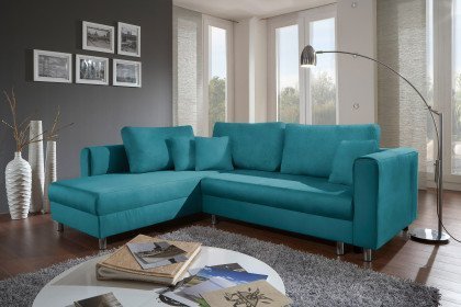 Modell 153 von Sofa-Team - Eckcouch Variante links türkis