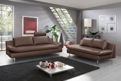 Modell 322 von Sofa-Team - Echtledergarnitur braun