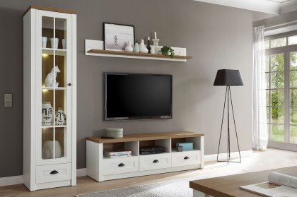Provence von Kollektion Letz - Wohnwand 9PPEP2 in Pinie weiß
