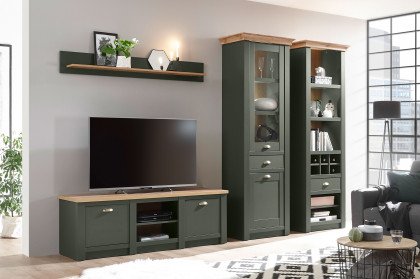 Cambridge von Kollektion Letz - Wohnwand 9GGC15 grün/ Eiche