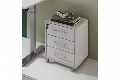 Pronto aus der Kollektion Letz - lichtgrauer Rollcontainer mit 3 Auszügen