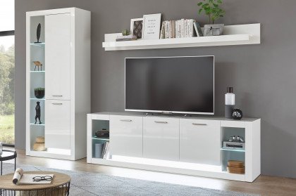 Meran von Kollektion Letz - Wohnwand AW iX T1 in Weiß