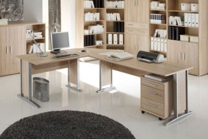 Office Line aus der Kollektion Letz - Büroset aus Schreibtisch & Rollcontainer