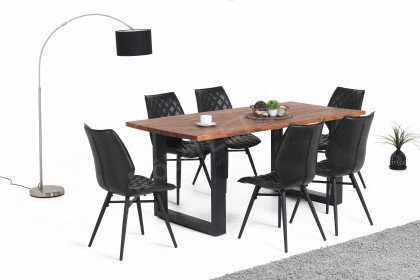 Queens aus der Kollektion Letz - Esstisch mit schwarzem Gestell