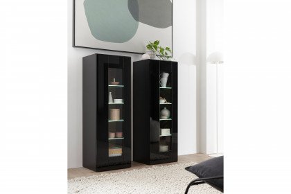 Cayman-living von Kollektion Letz - Vitrine AZ H2 CY 22 schwarz im 2er Set