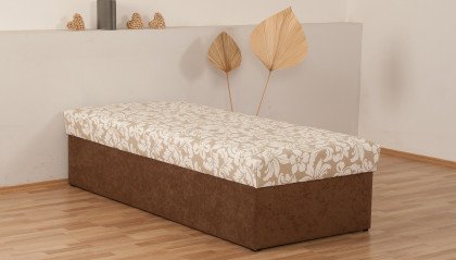 Tina-Dream von HAPO - Einzelliege braun & weiß-beige gemustert