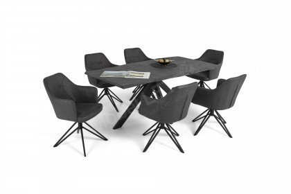 Manhattan-dining aus der Kollektion Letz - Esstisch in Akazie grau