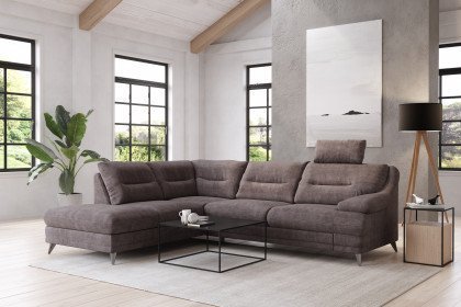Bologna von COTTA - Ecksofa Ausführung links brown