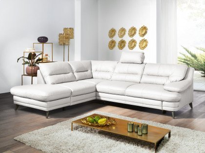 Bologna von COTTA - Eckcouch links bianco