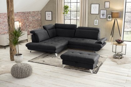 Romana von COTTA - Eckgarnitur links black
