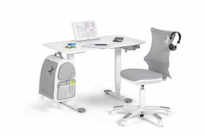 Zitwell Up Table 20 aus der Kollektion Letz - Schreibtischensemble grau/ weiß
