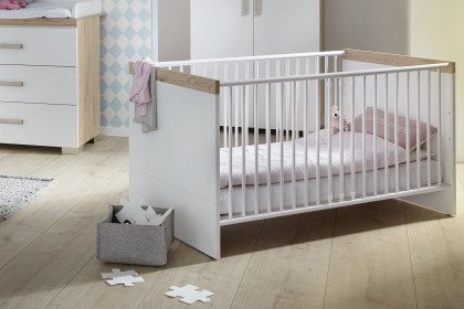 Hilja aus der Kollektion Letz - Kinderbett mit Umbau-Set kreideweiß - Eiche