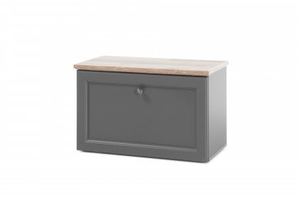 Toskana aus der Kollektion Letz - Garderobenbank in Grau und Timber wood