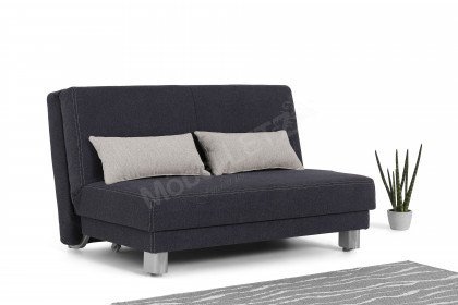 Gina von Sofa-Team - Faltsofa 140 deep blue & silver