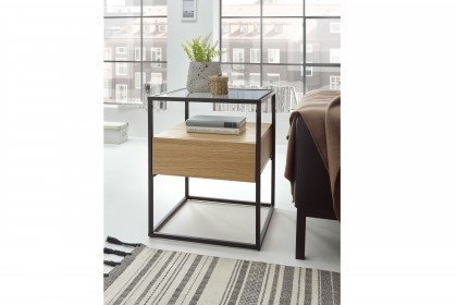 Evora von A Better Place - Beistelltisch 58655DE7 in Eiche mit schwarzem Gestell
