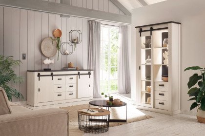 Sherwood von Kollektion Letz - Vitrine 1P PA SC 24 Pinie weiß