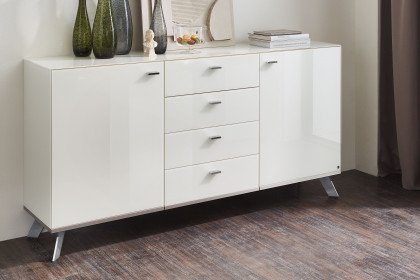 CURVE 50 von LEONARDO living - Sideboard bianco auf Chromfüßen