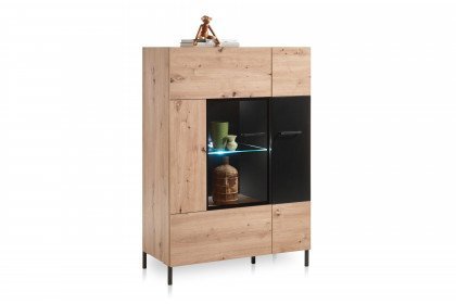 Lucas aus der Kollektion Letz - Highboard in Artisan Eiche/ schwarz