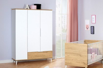 Maly von vito - Kombi-Kleiderschrank weiß - Eiche Montana