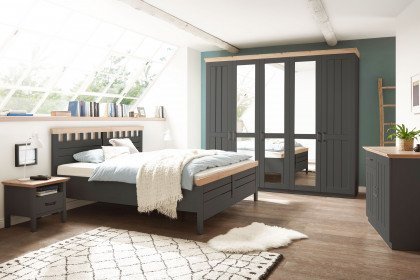 Bern von LIV'IN - Landhaus-Schlafzimmer 4-teilig grau - Eiche