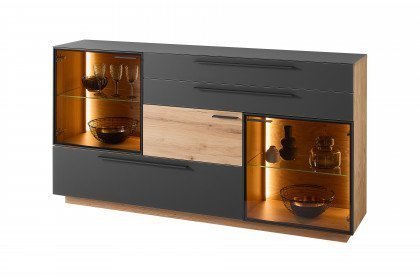 Samadi von MONDO - Sideboard mit Satinglas schiefergrau