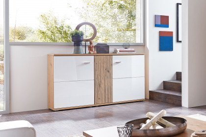 Cuba von vito - Sideboard C15061 weiß Hochglanz - Alteiche