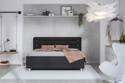 Smile von Schlaraffia - Polsterbett anthracite mit Bettkasten