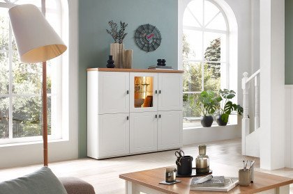 Idamo von vito - Highboard B13574 tonweiß/ Alteiche